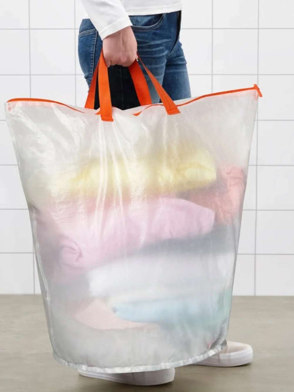 2x - PARKLA Laundry bag, white, 18 gallon